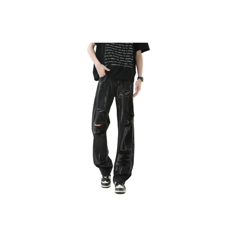 Menglaini Jeans Unisex Black-0