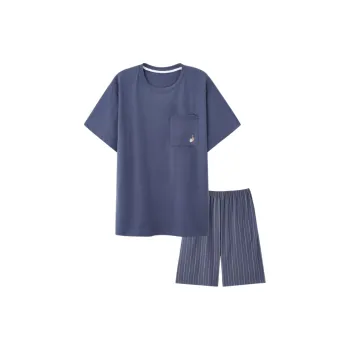 HUADAOJI Pajama Set Men's Navy Blue