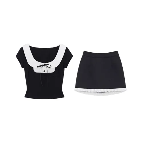 OSQ Two Piece Skirt Sets Women's