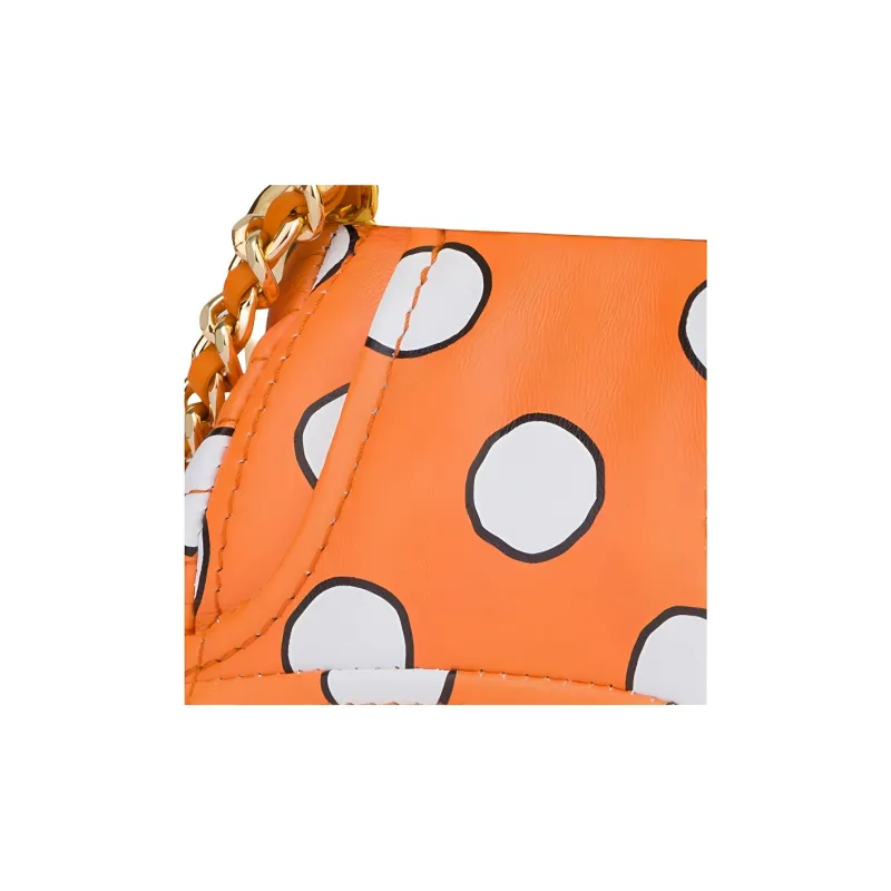 MOSCHINO Sheepskin Shoulder Bag Mini Women's Orange & Blue-4