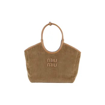 MIU MIU Fabric Tote Bag, Shopping Bag, Handbag Women's Brown