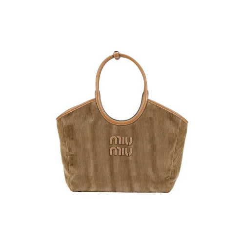 MIU MIU Fabric Tote Bag, Shopping Bag, Handbag Women's Brown