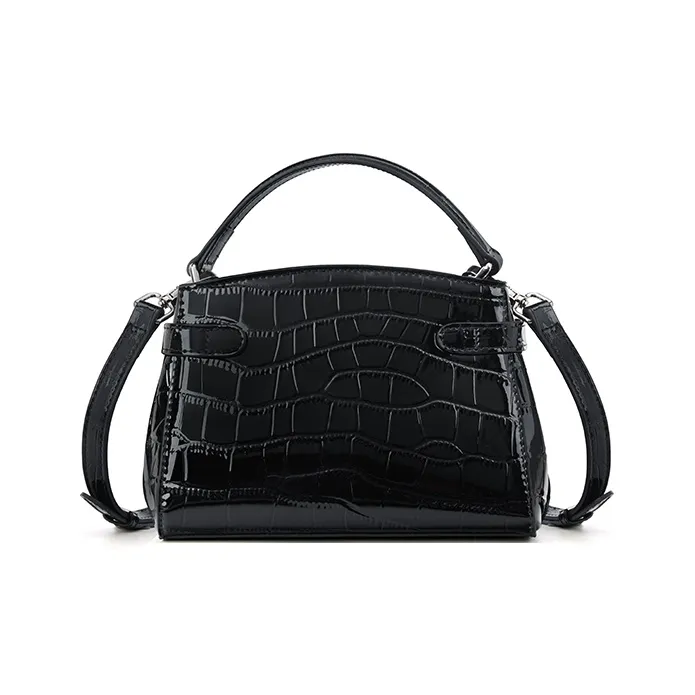 Carnival Keep Cow Leather Handbag Women's Ecru/Black-8