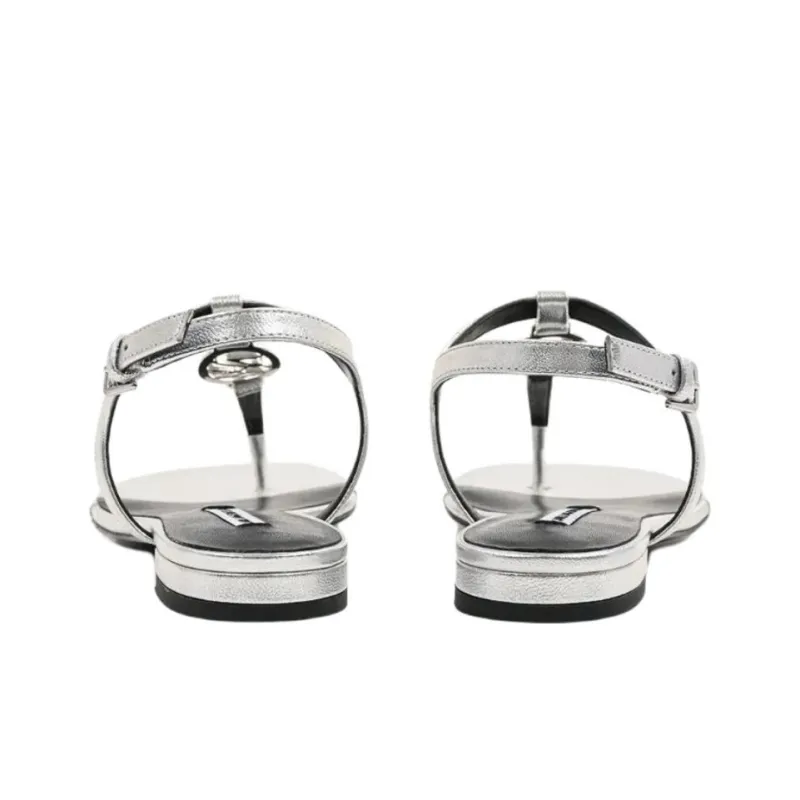 KARL LAGERFELD One Strap Sandals Women's Silver-4