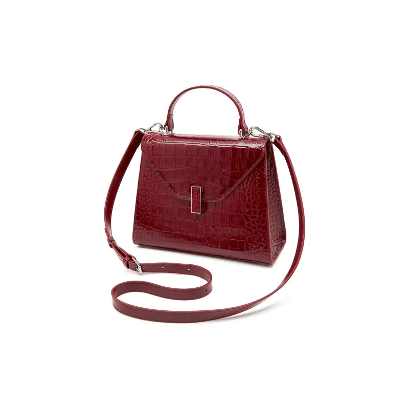 Old Man's Head Top Grain Cow Leather Crossbody Handbag Women's Multicolor-15