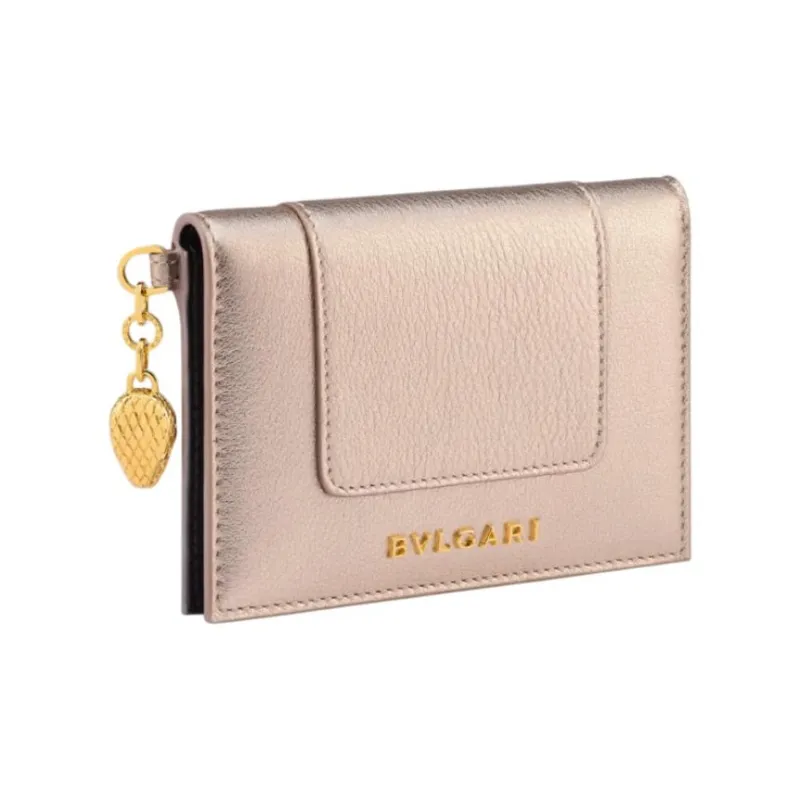 BVLGARI Serpenti Forever Calfskin Card Holder Women's Gold-0
