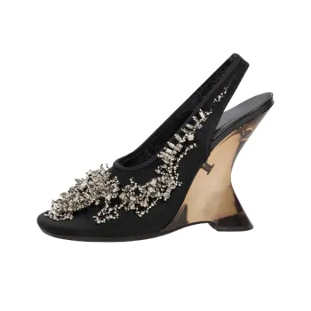 DRIES VAN NOTEN Wedge Heel High Heels 10.5cm Women's Black