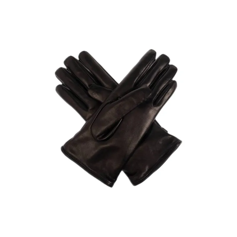 VERSACE Lambskin Knit Gloves Unisex Black-2
