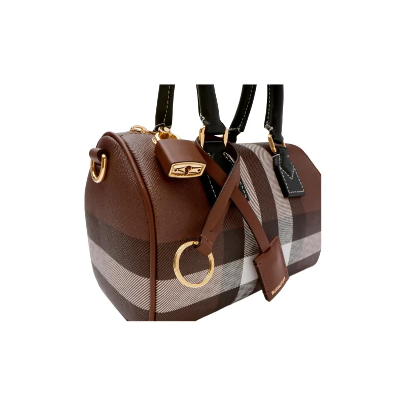 Burberry Polyurethane Bowling Bag, Shoulder Bag, Crossbody Bag, Handbag Mini Women's Brown-3