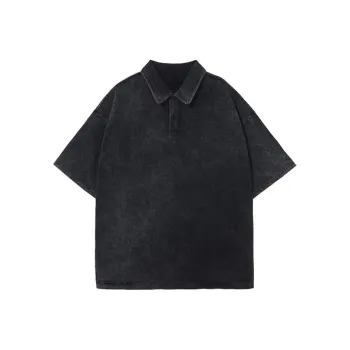 LUYUSHANYU Polo Shirts Women's Washed Black