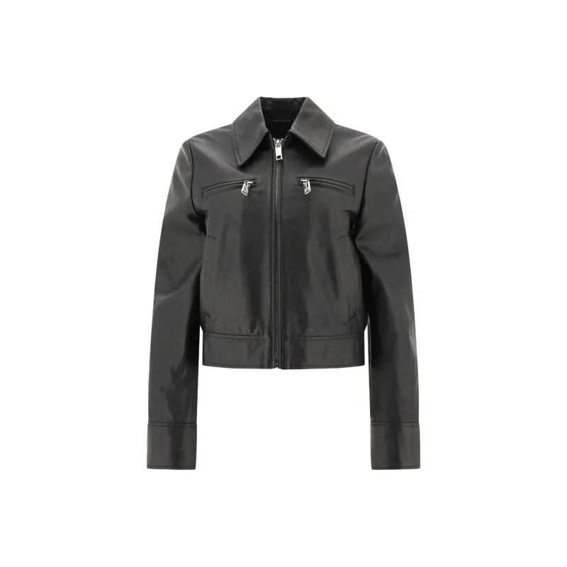 MaxMara Zip up Leather Jacket-0
