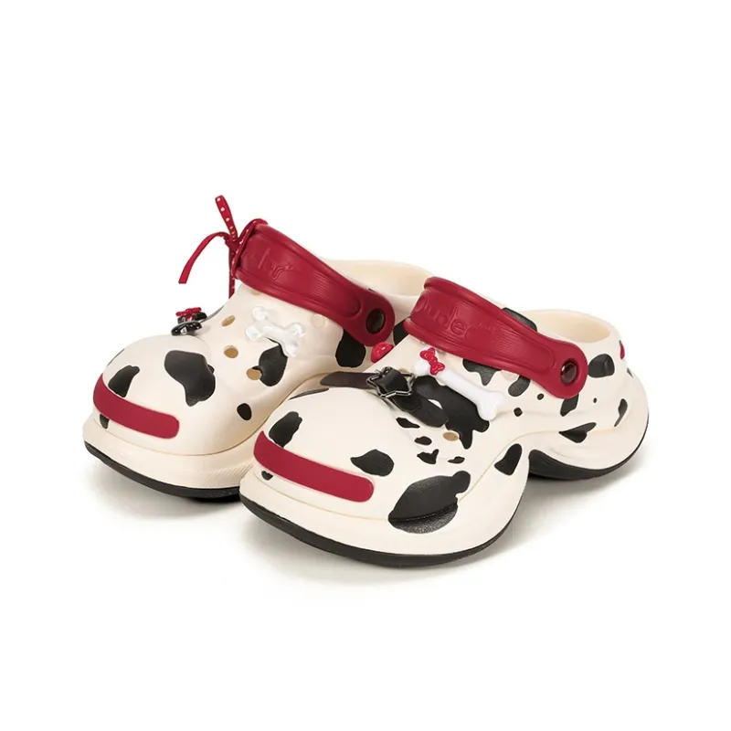 Ouder Sand Heart Cave Summer, Fashion Trend Vintage Versatile Beach Clogs Women's Black White-3