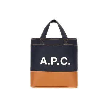 A.P.C Logo Printed Panelled Tote Bag