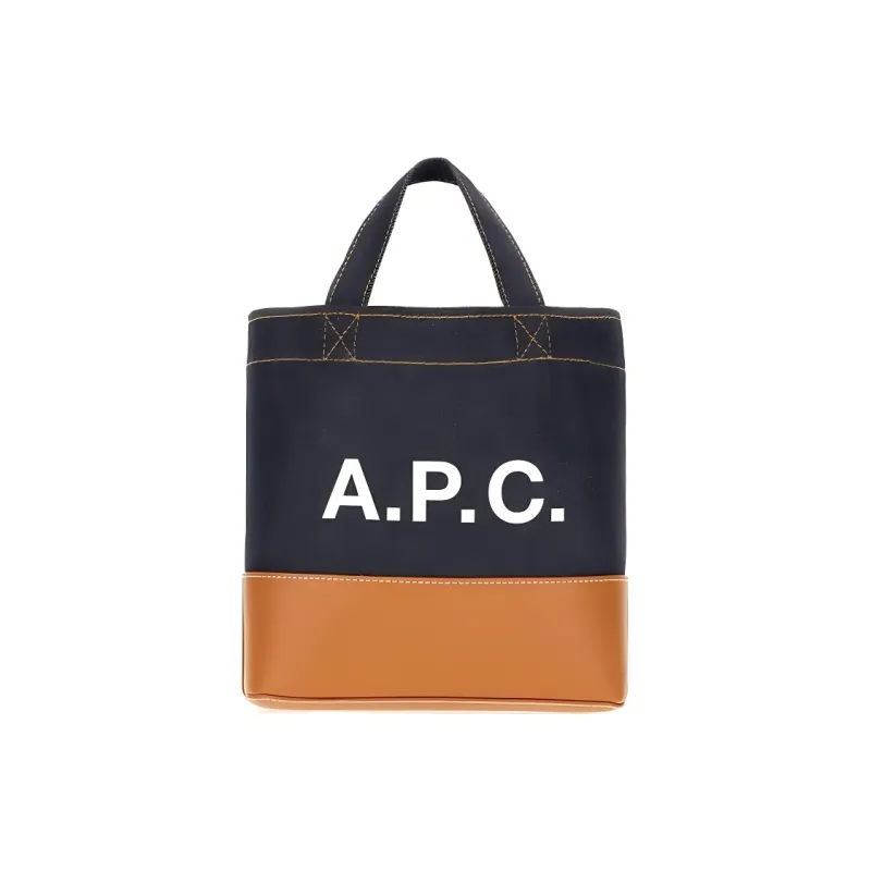 A.P.C Logo Printed Panelled Tote Bag-0