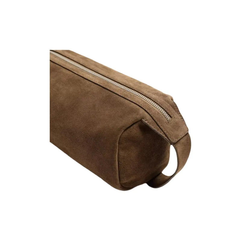 ZARA Cow Leather Clutch Men's Brown-3