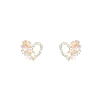 DODOGOGO Alloy S925 Silver, Synthetic Cubic Zirconia Stud Earrings Women's
