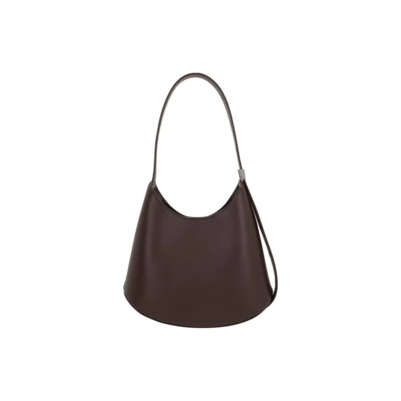 JIL SANDER Calfskin HOBO Shoulder Bag Medium Size Women's Dark Brown-2