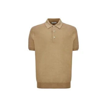 Canali Polo Shirts Men Yellow