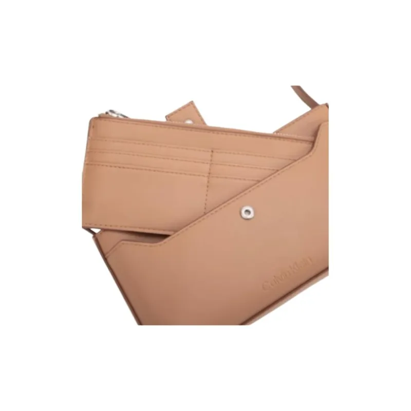CALVIN KLEIN Synthetic Material Shoulder Bag Medium Size Women's Khaki-4