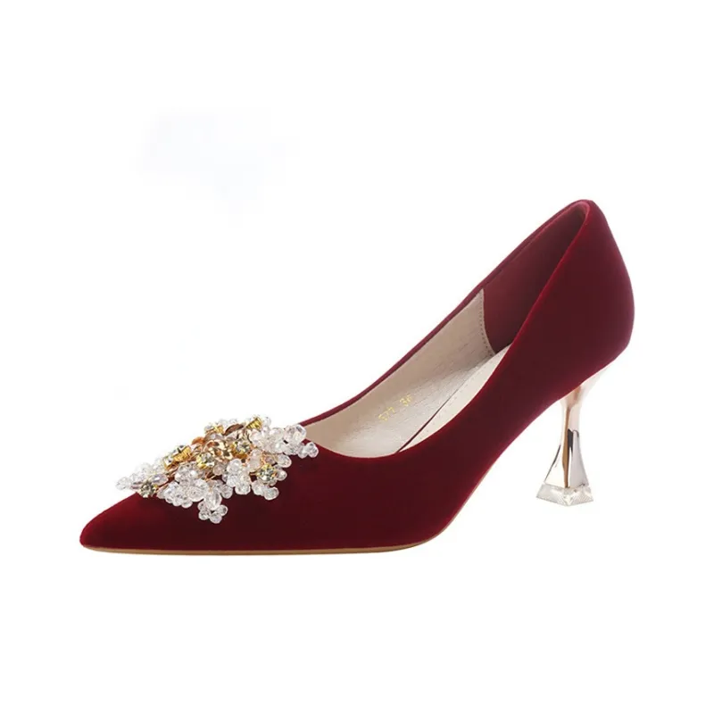 KATHRYN WILSON Slim Heel High Heels 7.5cm Women's Burgundy-0