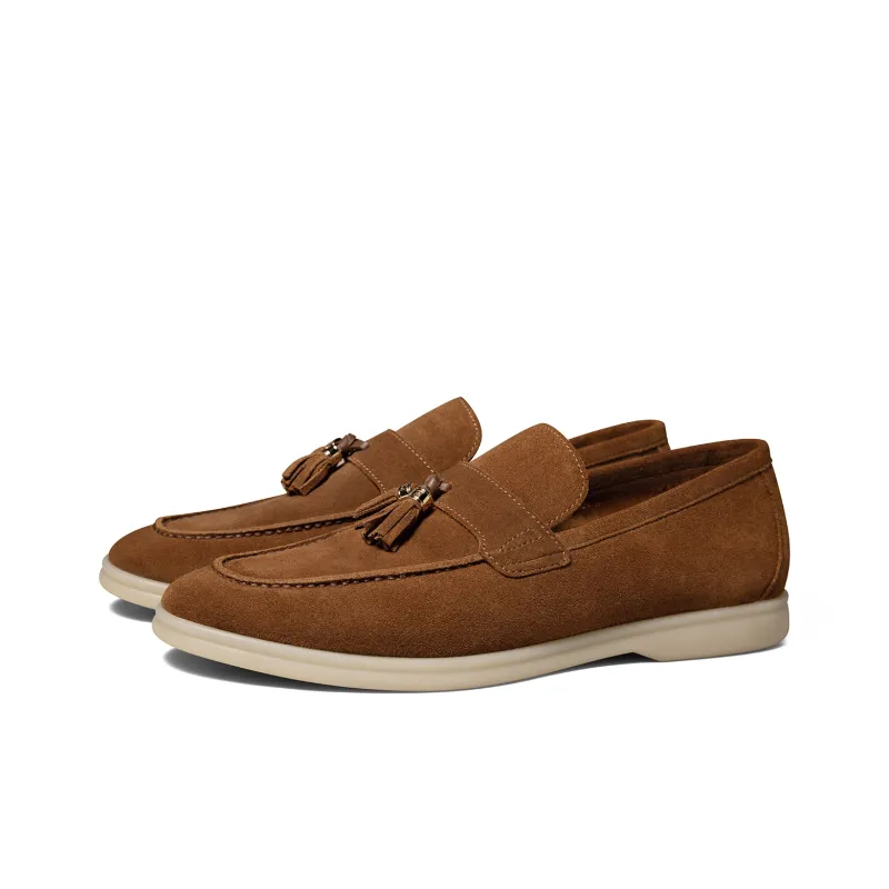 THOM WILLS British Style Business Casual Suede Slip on Loafers Men's-1