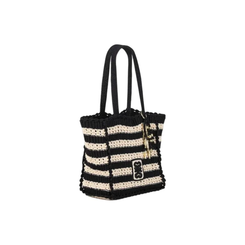 Sandro Fabric Tote Bag, Shopping Bag, Handbag, Shoulder Bag Medium Size Women's Black White-1
