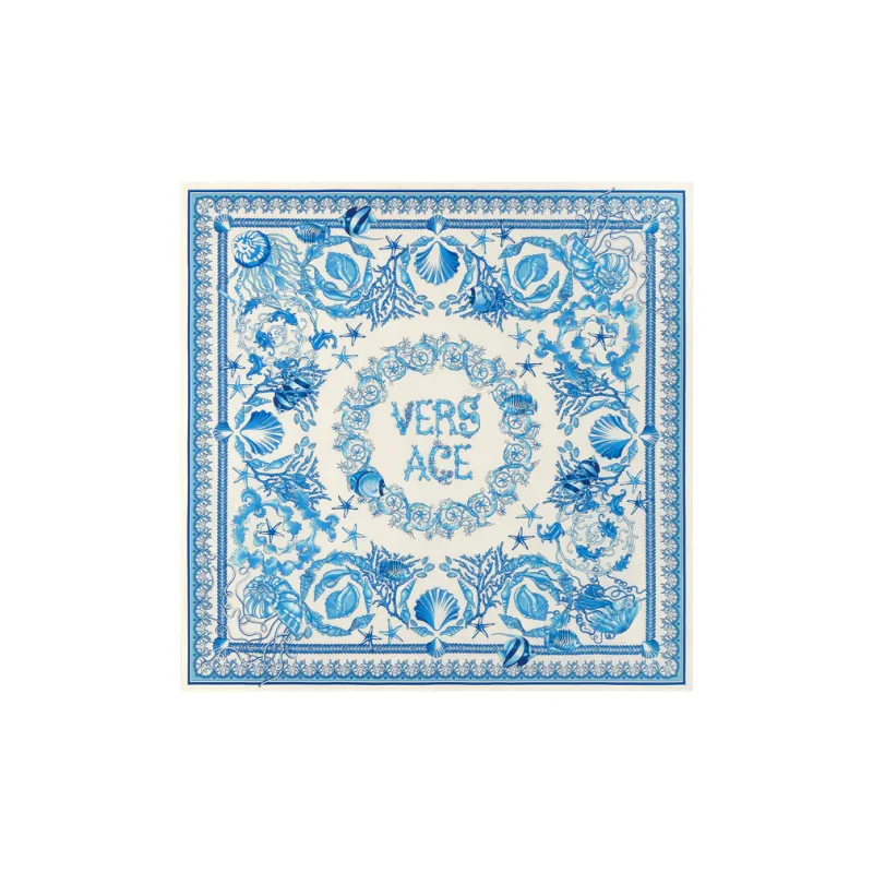 VERSACE Silk Scarves Women's Blue-0