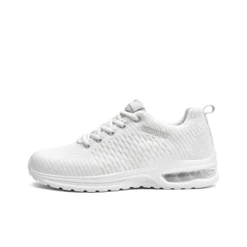 Binary Cushioning Rebound Lightweight Breathable Slip Resistant Low Top Casual Shoes Men's White