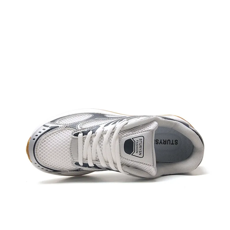 STUR YSN Abrasion Resistant Breathable Low Top Casual Shoes Unisex Dark Blue Silver-2