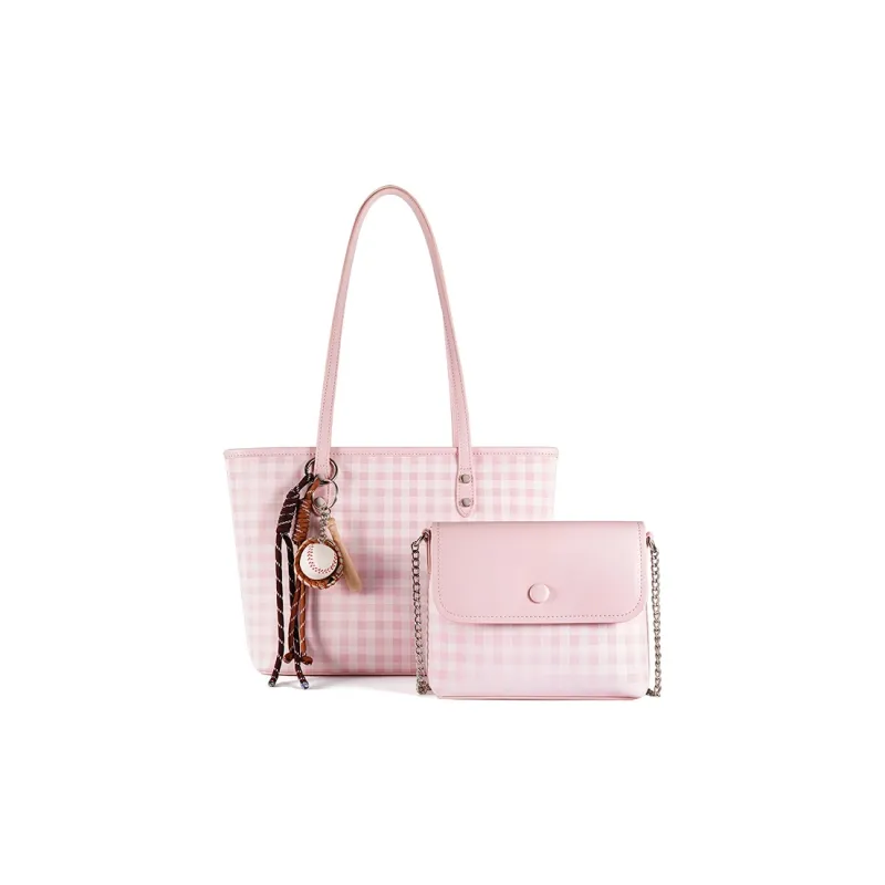 Vigno Synthetic Leather One Shoulder Bag Women's Pink-1