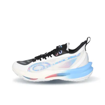 QIAODAN Shock Absorbers Slip Resistant Breathable Low Top Basketball Shoes Men's White