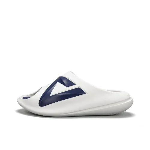PEAK Very Small Fat Drag Slip Resistant Abrasion Resistant Cushioning Slide Slippers Men's Super Light White Dark Blue