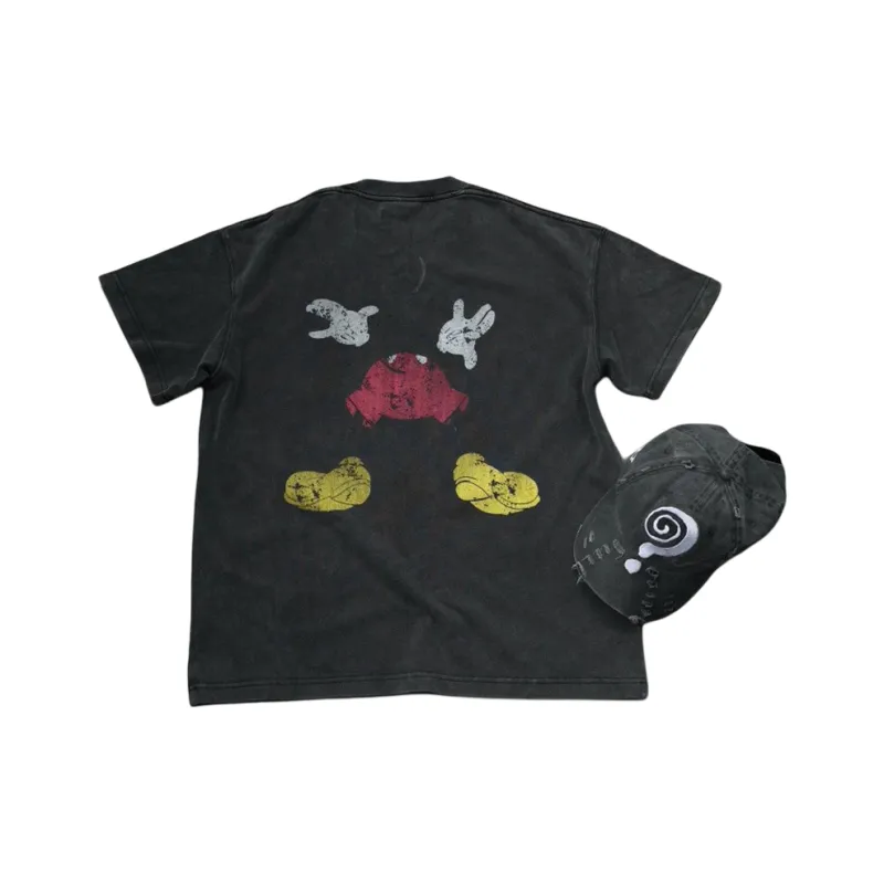 PVPVPV T Shirts Unisex Washed Black-3