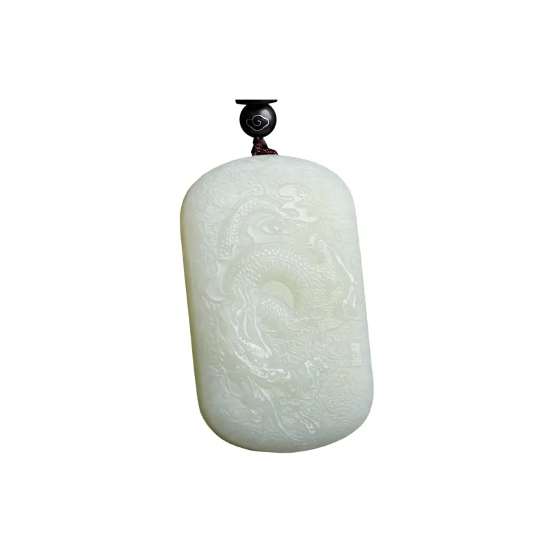 WANYUHUN Hetian Jade Pendants White Jade/Pale Greenish White Jade Unisex-0