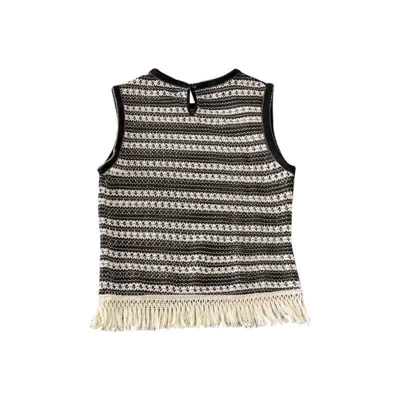 TOUCH Tank Tops Women's Black White Stripes-1