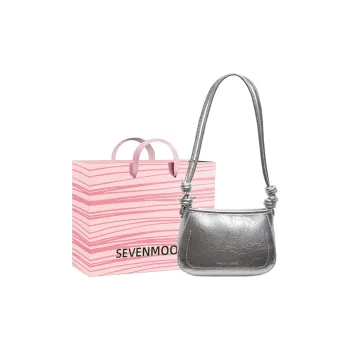 SEVENMOONS PU Shoulder Bag Women's White/Silver/Black/Purple