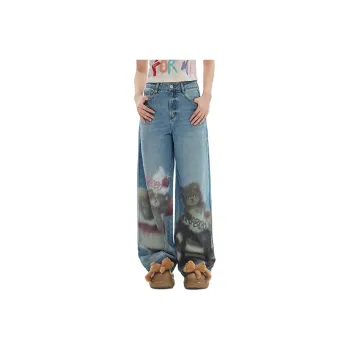LALABOBO Jeans Women's Medium Blue White