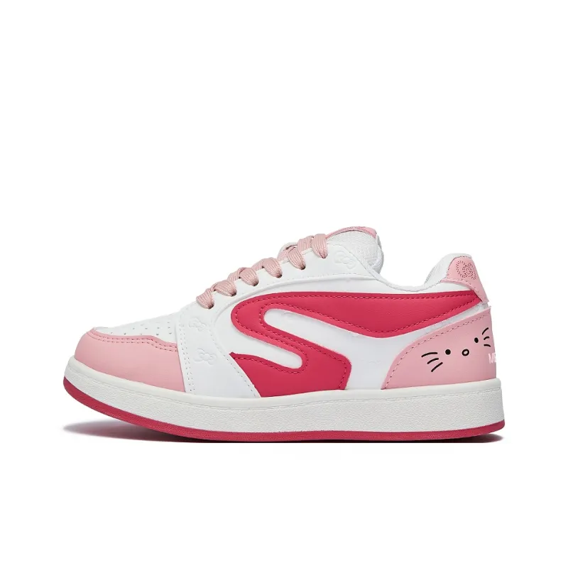 MEXICAN Low Top Skateboard Shoes Women's White Pink-0