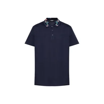 VERSACE Logo embroidered Polo Shirt