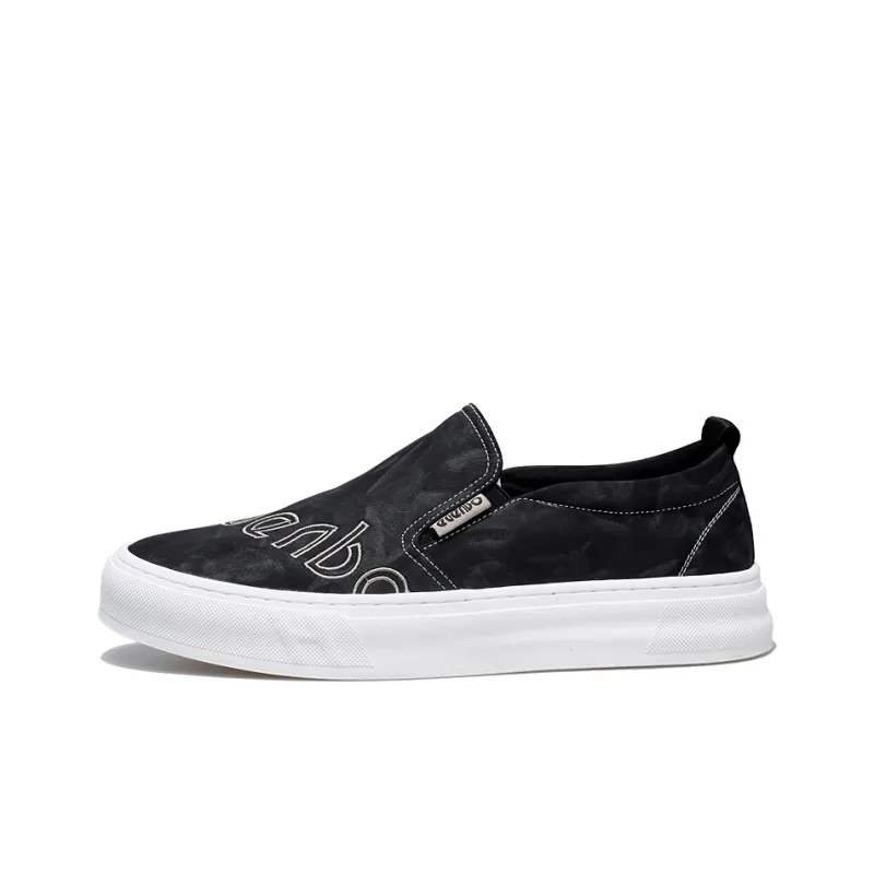 EDENBO Men's Casual Shoes Men Low Top Black/Sand-0