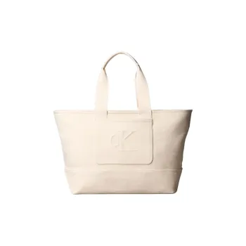 CALVIN KLEIN Cotton Canvas Handbag Women's White
