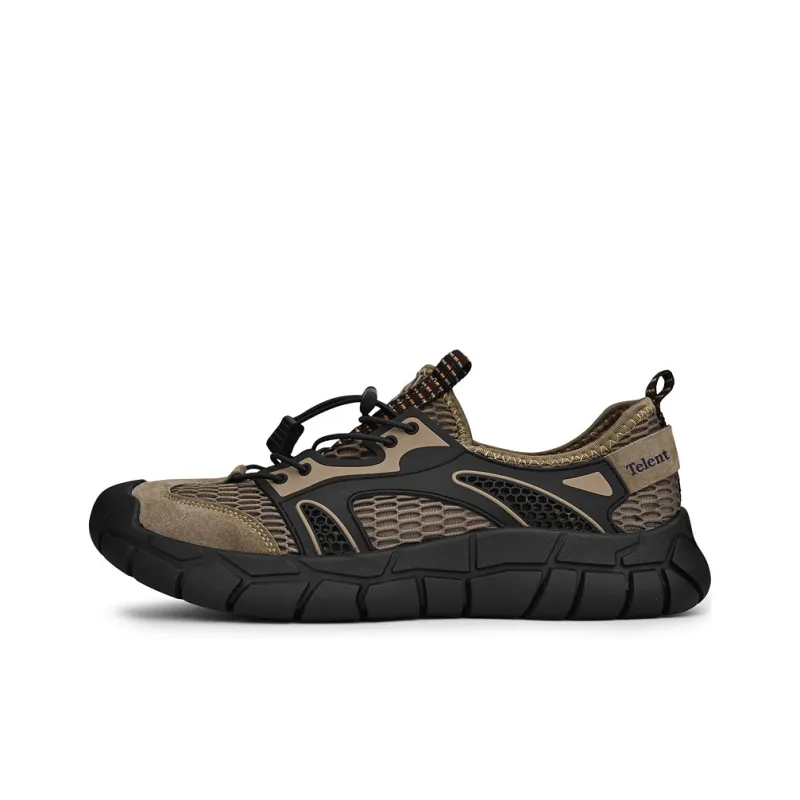 TELENT Breathable Cushioning River Trekking Shoes Men's Khaki-0