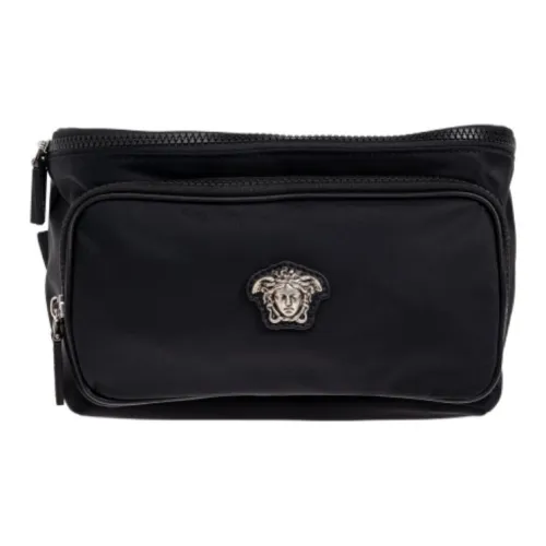 VERSACE Fabric With Leather Fanny Pack Men's Black