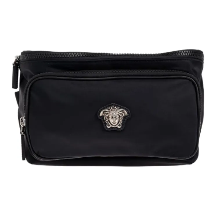 VERSACE Fabric With Leather Fanny Pack Men's Black-0