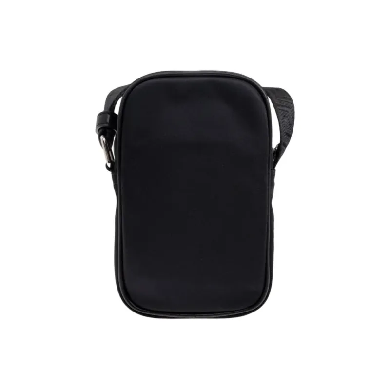 VERSACE Leather Shoulder Bag Trumpets Men's Black-2