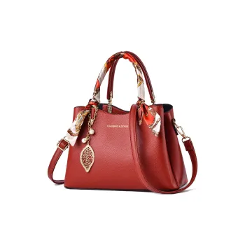 NOMK PU Crossbody One Shoulder Handbag Women's Red/Black/Dark Blue/Ecru