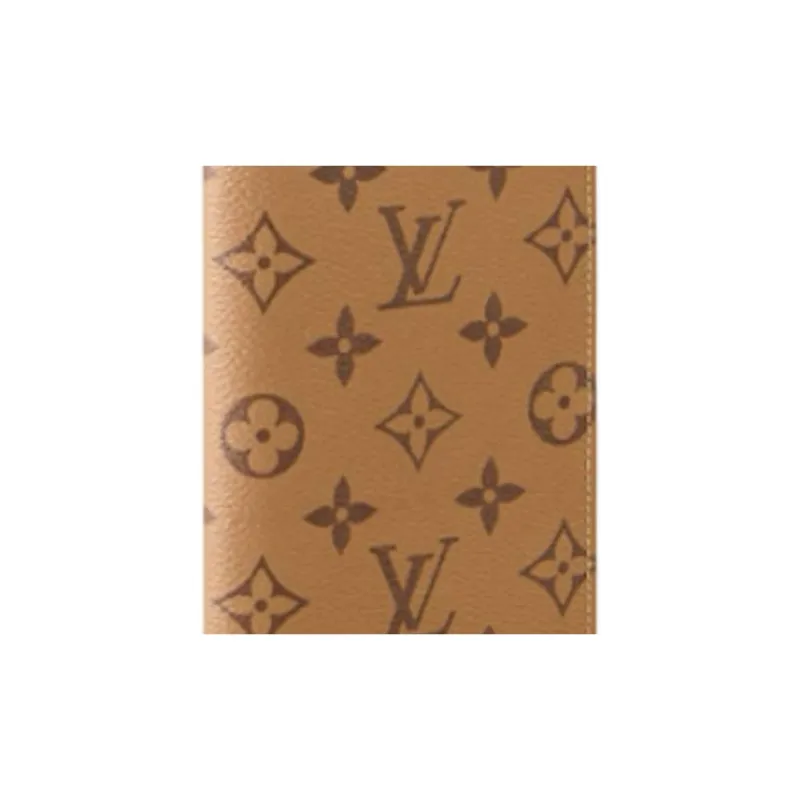 LOUIS VUITTON MONOGRAM REVERSE Coated Canvas Passport Holder Unisex Khaki-4