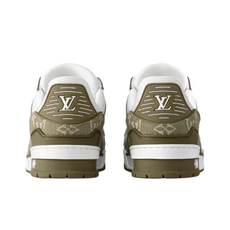 LOUIS VUITTON Trainer Low Top Skateboard Shoes Men's Green-4