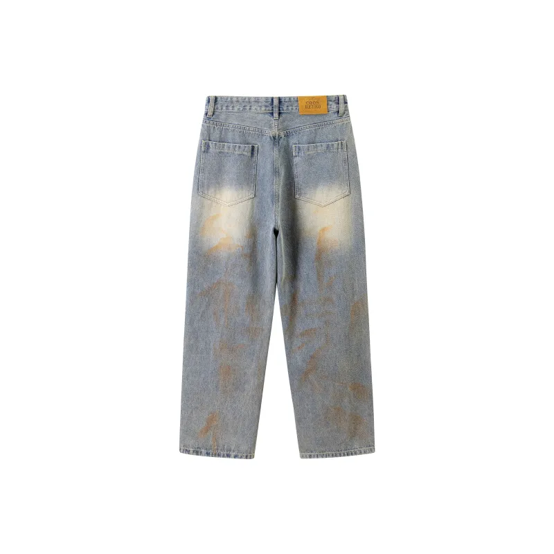 CoosRetro Jeans Men Denim Blue-1