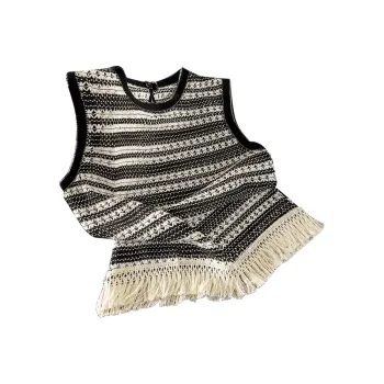 TOUCH Tank Tops Women's Black White Stripes